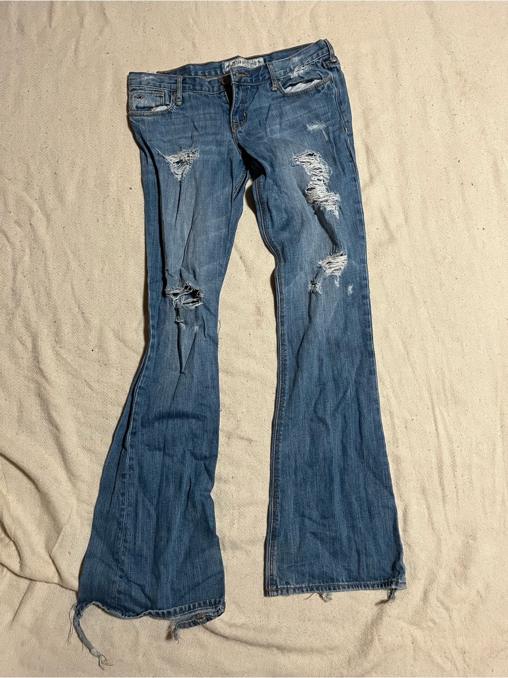 Vintage Hollister Distressed Boot Cut Jeans.